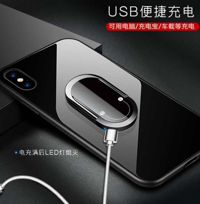 新款多色可旋转带USB充电指环手细节图