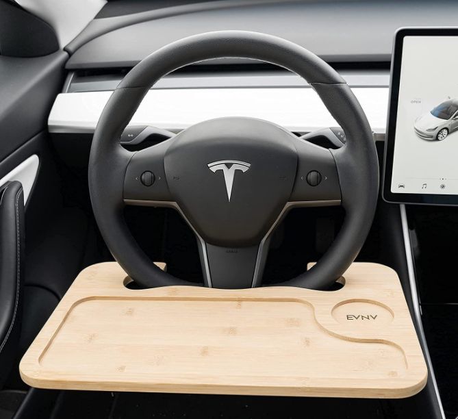 竹制车载电脑写字台餐盘汽车方向产品图