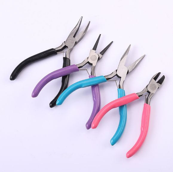 Curved nose pliers Round nose pliers Sharp nose pliers Diagonal nose pliers Jewelry pliers four-piece set