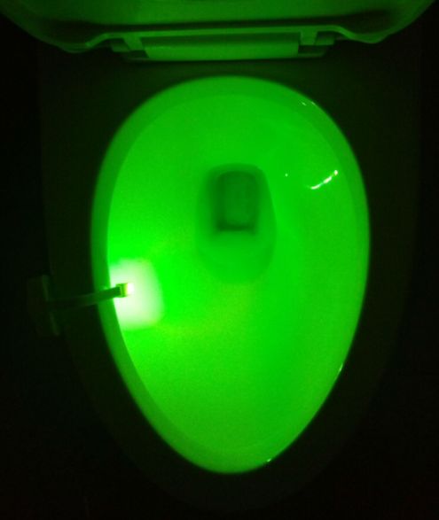 New LED toilet seat cover hanging creative human body sensor light Application Scenario