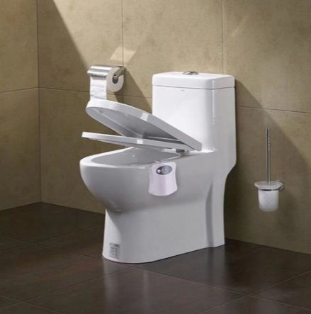 New LED toilet seat cover hanging creative human body sensor light details Picture