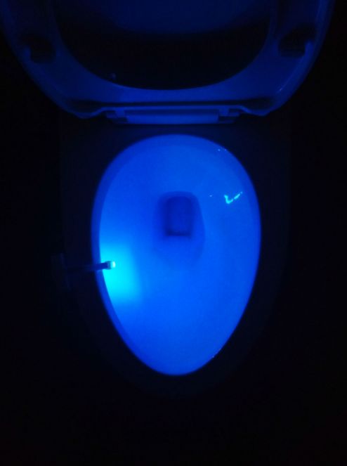 New LED toilet seat cover hanging creative human body sensor light Specification image
