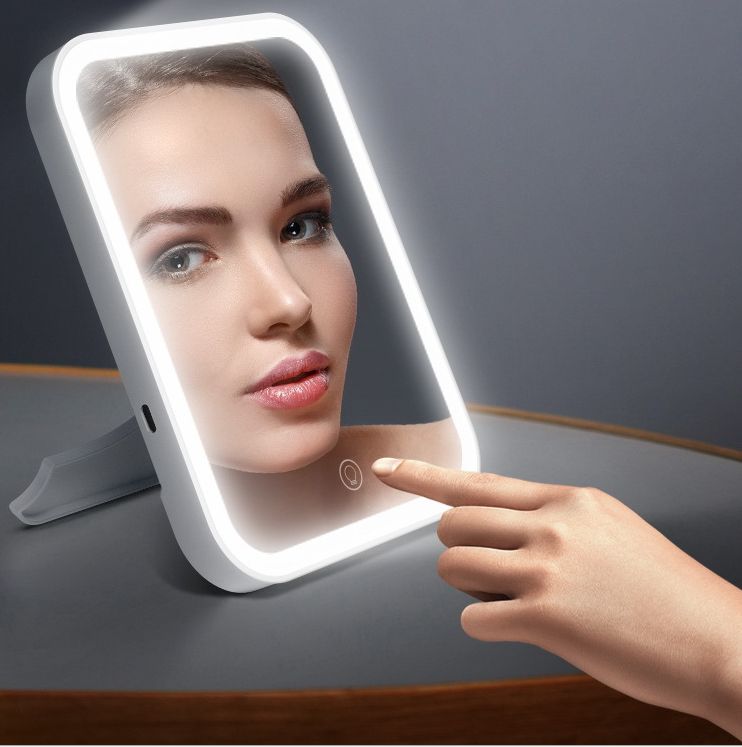 led makeup mirror with light for supplementary lighting, dormitory desktop, desktop dressing mirror