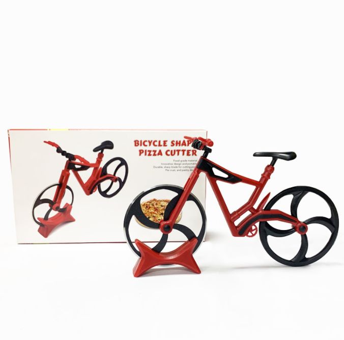 Stainless steel bicycle pizza cutter