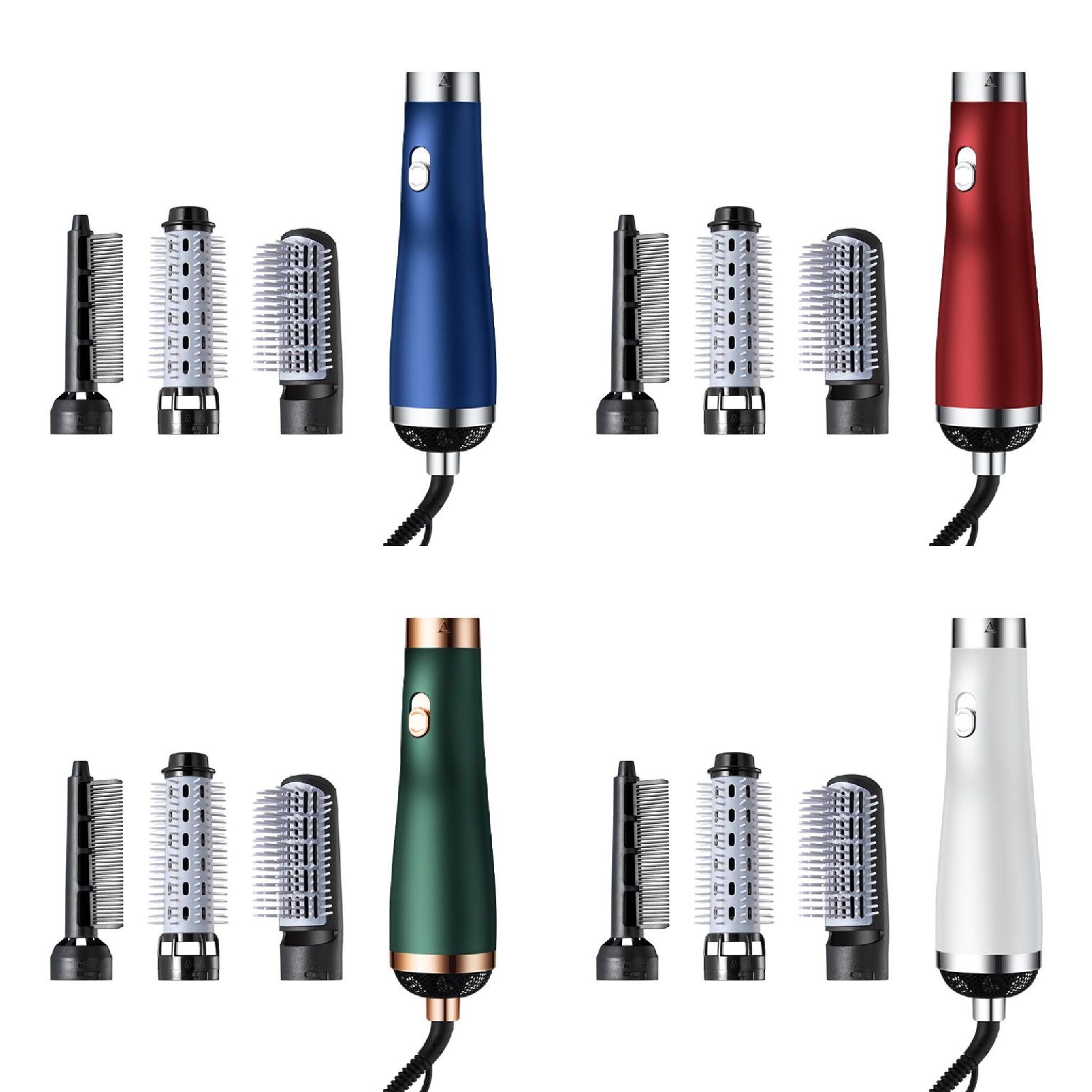 Three-in-one detachable hot air comb, dry and wet dual-purpose negative ion hair straightener, curling iron and hair dryer