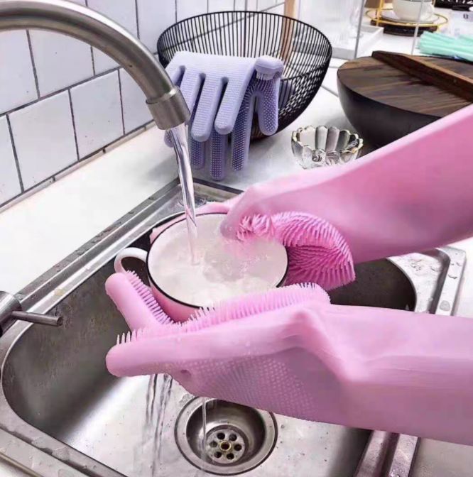 Silicone dishwashing gloves details Picture