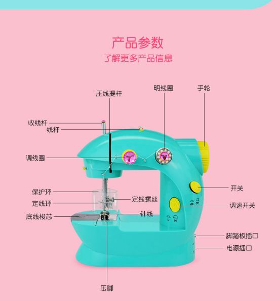 Household mini children's DIY hand-made sewing machine Specification image
