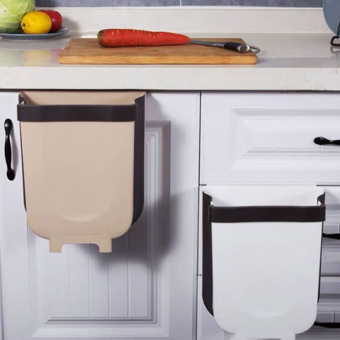 Creative household kitchen wall hanging folding trash can full figure