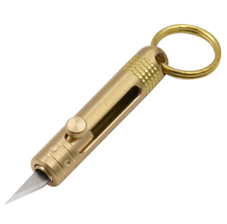 黄铜迷你裁纸小刀 防身钥匙扣