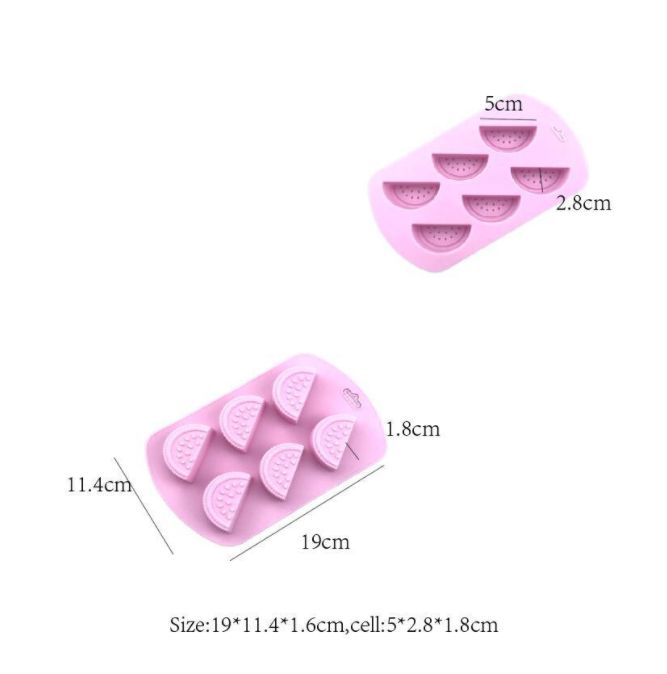 硅胶菠萝柠檬西瓜草莓冰格模具白底实物图