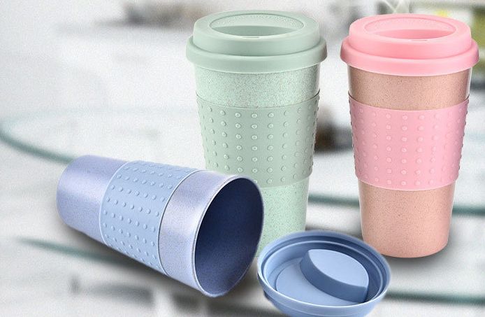 Wheat straw fiber water cup