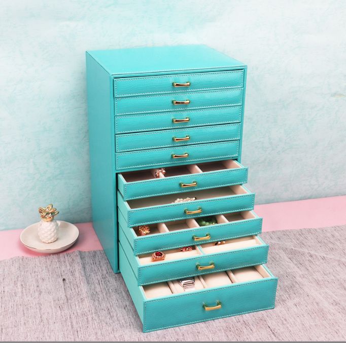 Creative cosmetics watch PU leather multi-layer storage box details Picture