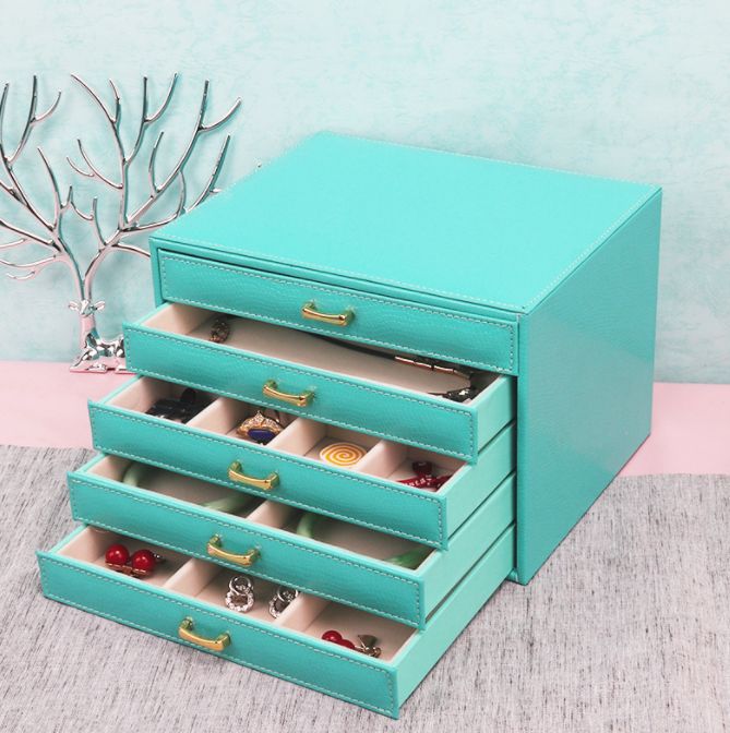 Creative cosmetics watch PU leather multi-layer storage box full figure