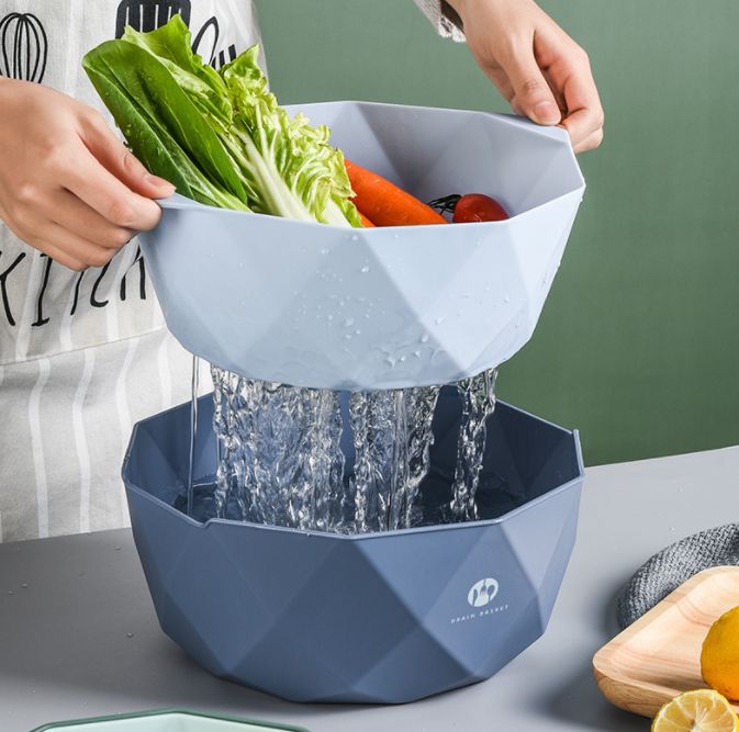 双层沥水篮/双层洗菜盆沥水篮产品图