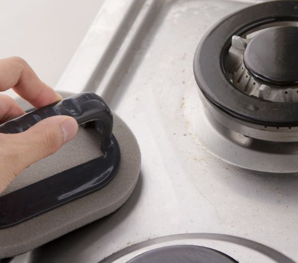 Magic sponge with handle and emery for export details Picture