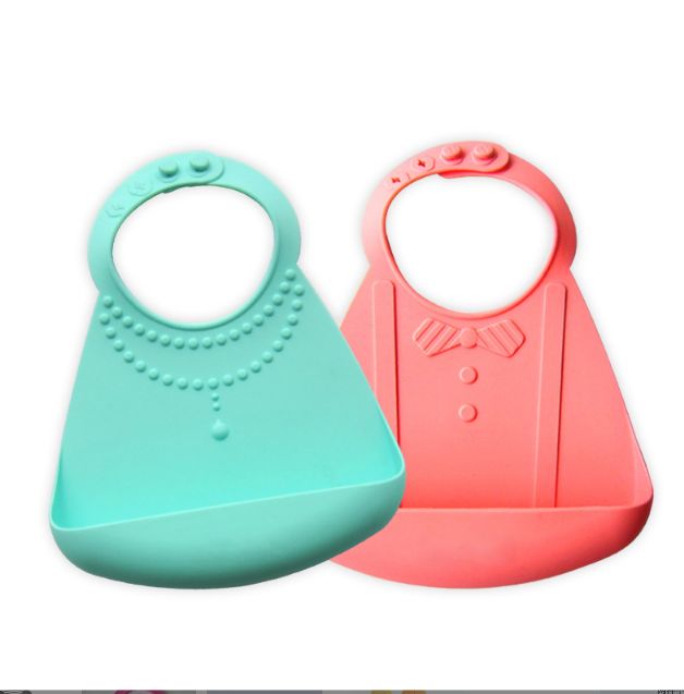 Export of cartoon animal baby three-dimensional soft silicone bibs Specification image