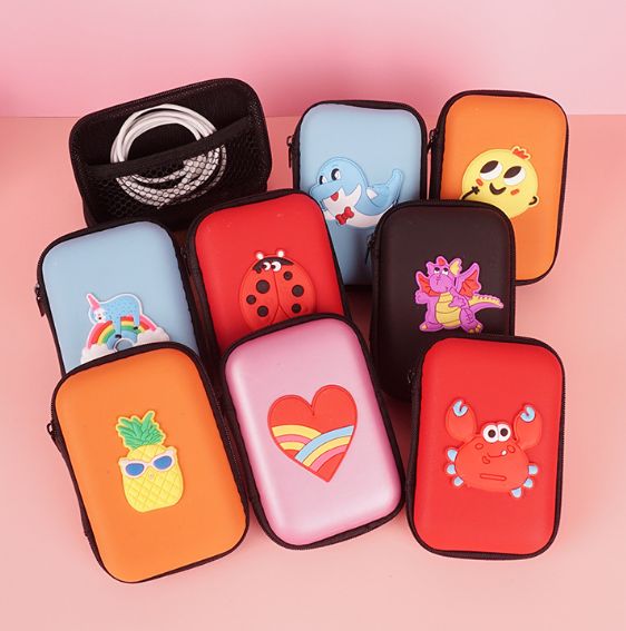 Convenient and portable data cable and headphone cable storage bag for export details Picture