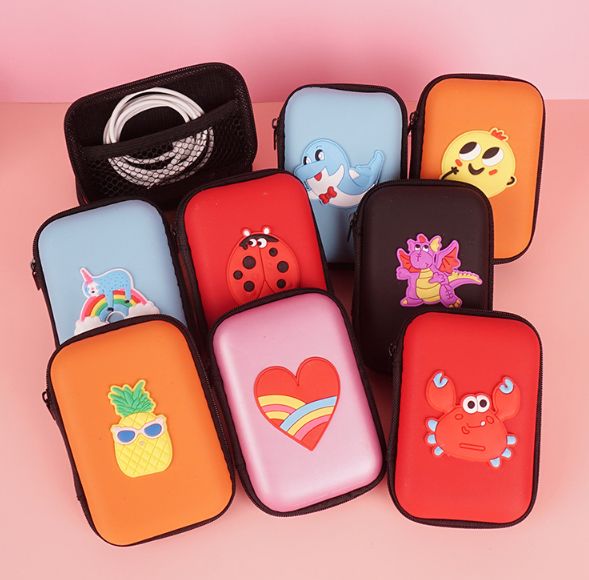 Convenient and portable data cable and headphone cable storage bag for export