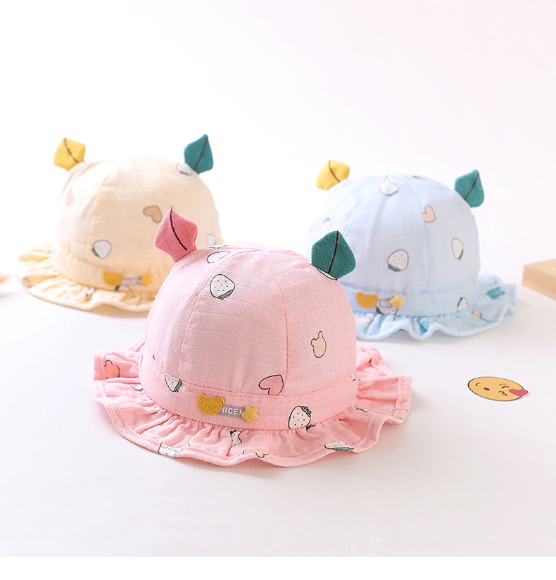 Baby hat spring and autumn thin boy baby girl cute super cute baby newborn adjustable sunscreen fisherman hat cotton thumbnail