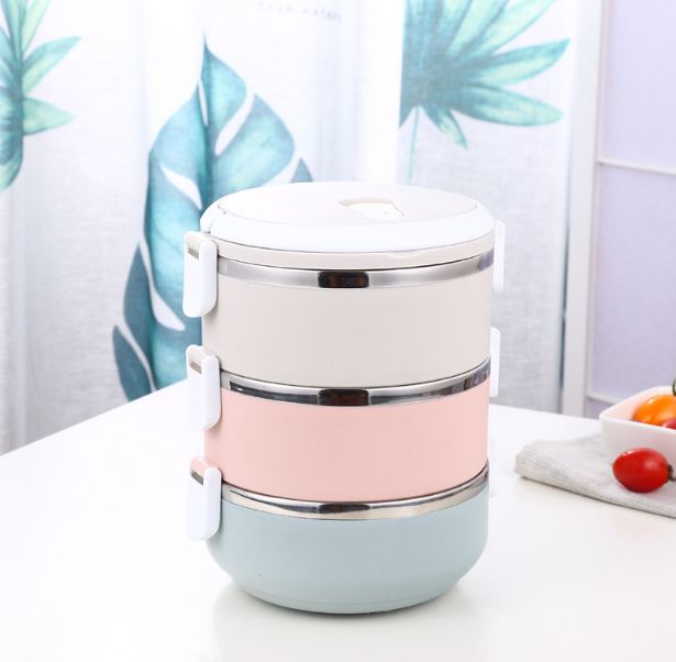 Diseño creativo acero inoxidable aislante lunch box comercio exterior