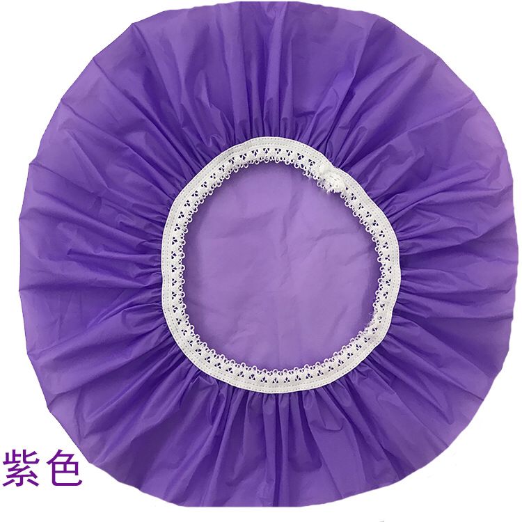 Solid-color shower caps, single-layer plastic waterproof shower caps, practical household shower caps, kitchen fume caps, factory direct sales details Picture