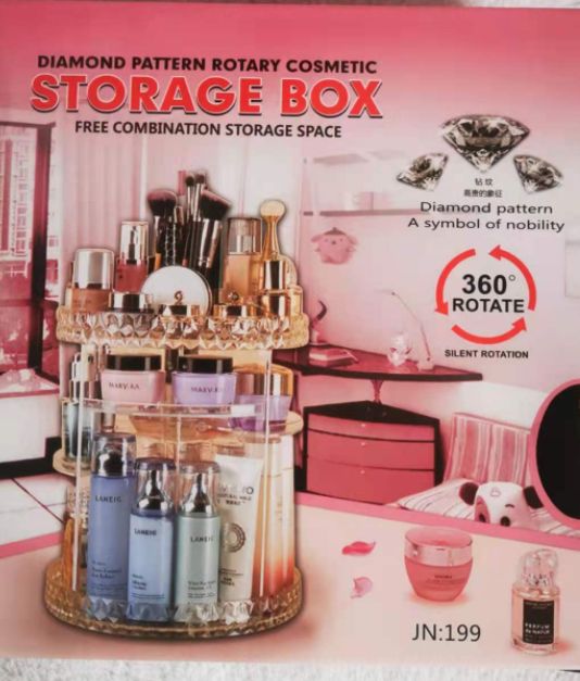 360-degree transparent acrylic rotating makeup stand for export details Picture