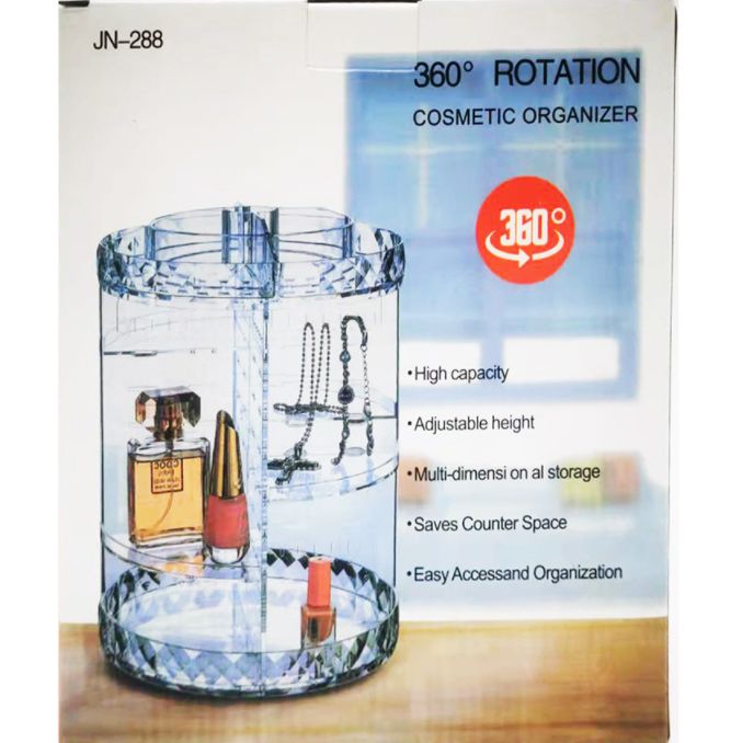 360-degree transparent acrylic rotating makeup stand for export
