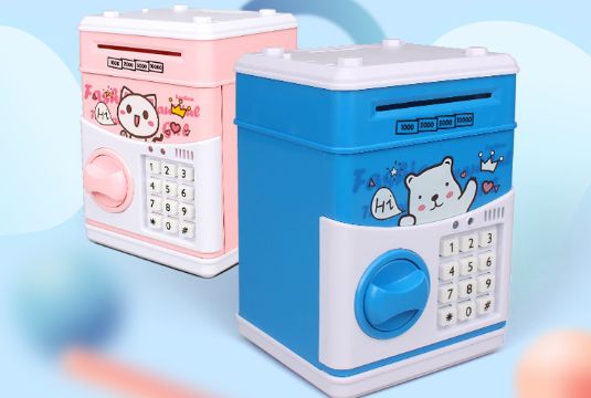 Creative battery plastic piggy bank for export