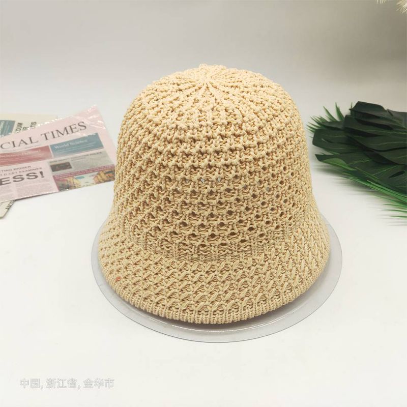 女帽帽子女日系镂空透气渔夫帽春夏遮阳防晒盆帽韩版显脸小水桶帽草帽详情图7