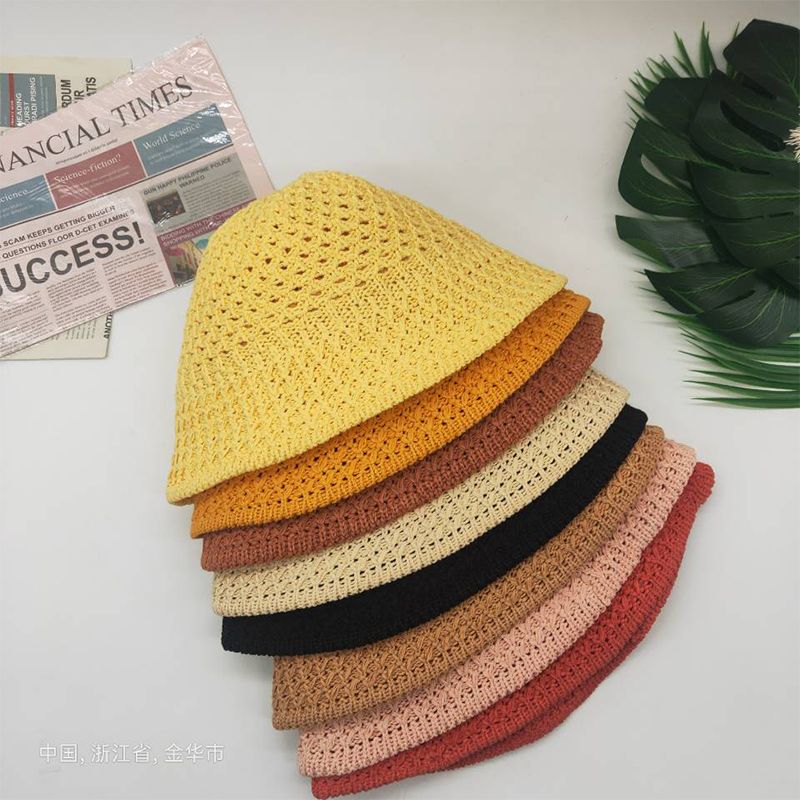 女帽帽子女日系镂空透气渔夫帽春夏遮阳防晒盆帽韩版显脸小水桶帽草帽详情图9