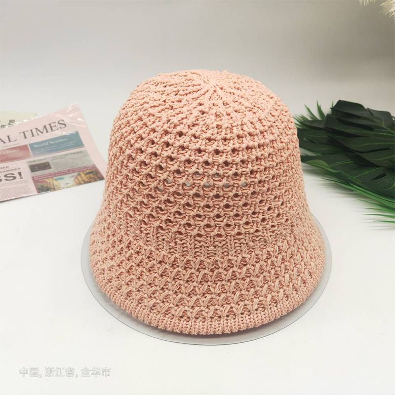 女帽帽子女日系镂空透气渔夫帽春夏遮阳防晒盆帽韩版显脸小水桶帽草帽详情图6