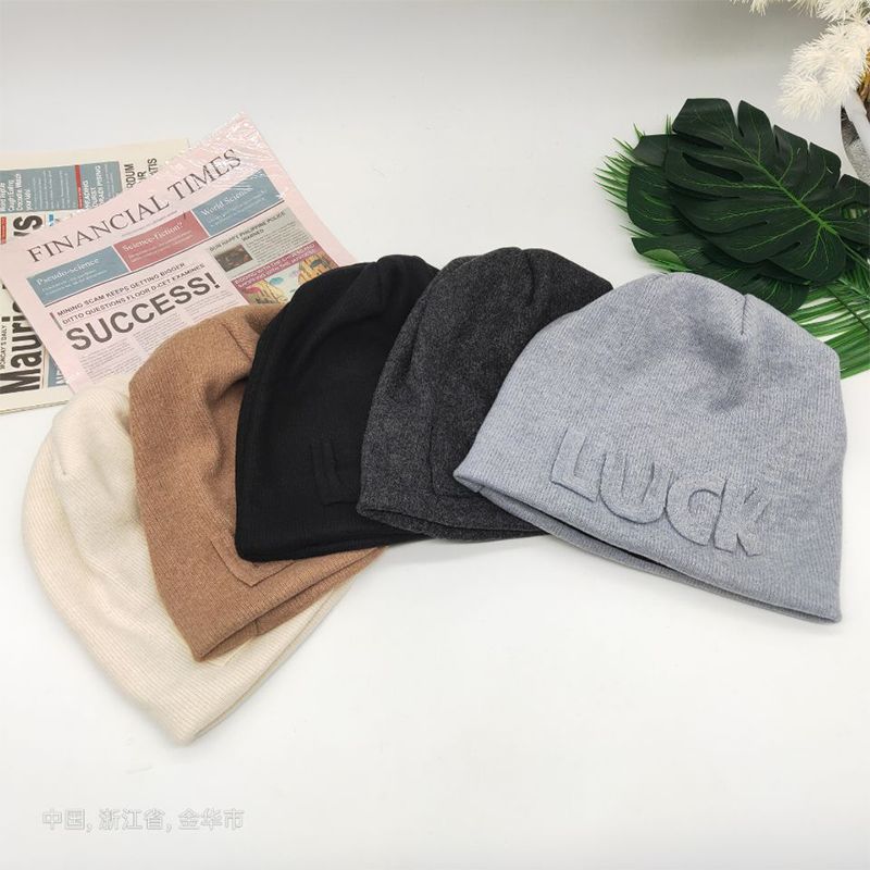 Lady's hat Autumn/winter day series cold hat net red letter universal pile pile hat thickened warm knit hat woolen hat warm hat lady thumbnail