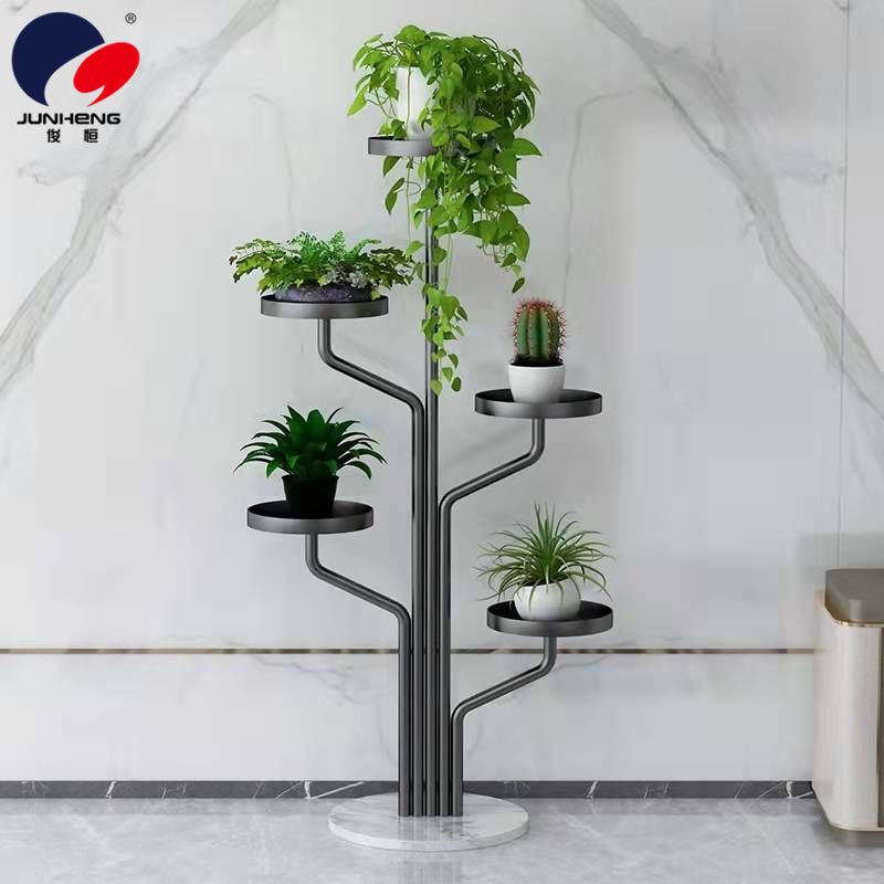 Nordic high-rise light luxury marble flower racks for the living room, multi-level floor-standing decorative items and storage racks for the balcony, flower pot racks Specification image