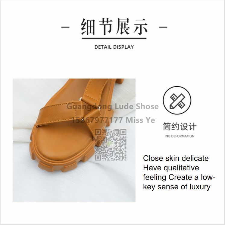 2022夏新款女士凉鞋简约百搭广州女鞋工艺鞋厚底平底魔术贴凉鞋女详情2