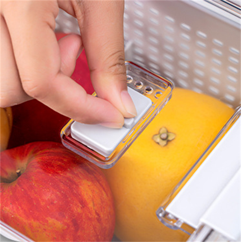 家用冰箱保鲜盒可以上下隔断也可以左右隔断的厨房双层沥水篮带盖洗水果洗菜篮子塑料有透气孔的收纳盒详情2