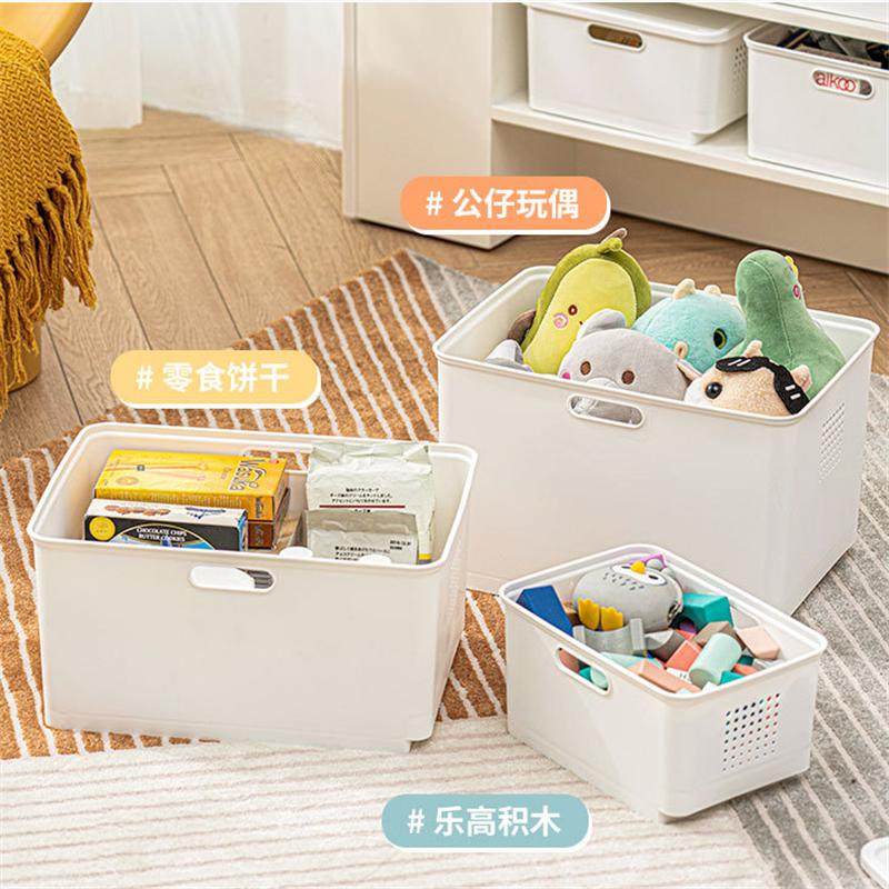 桌面带轮子带盖塑料收纳盒儿童玩具整理衣服被子袜子收纳客厅盒零食杂物储物盒详情7