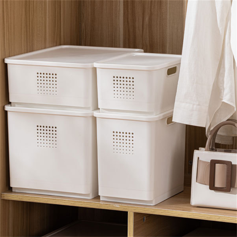 桌面带轮子带盖塑料收纳盒儿童玩具整理衣服被子袜子收纳客厅盒零食杂物储物盒详情5