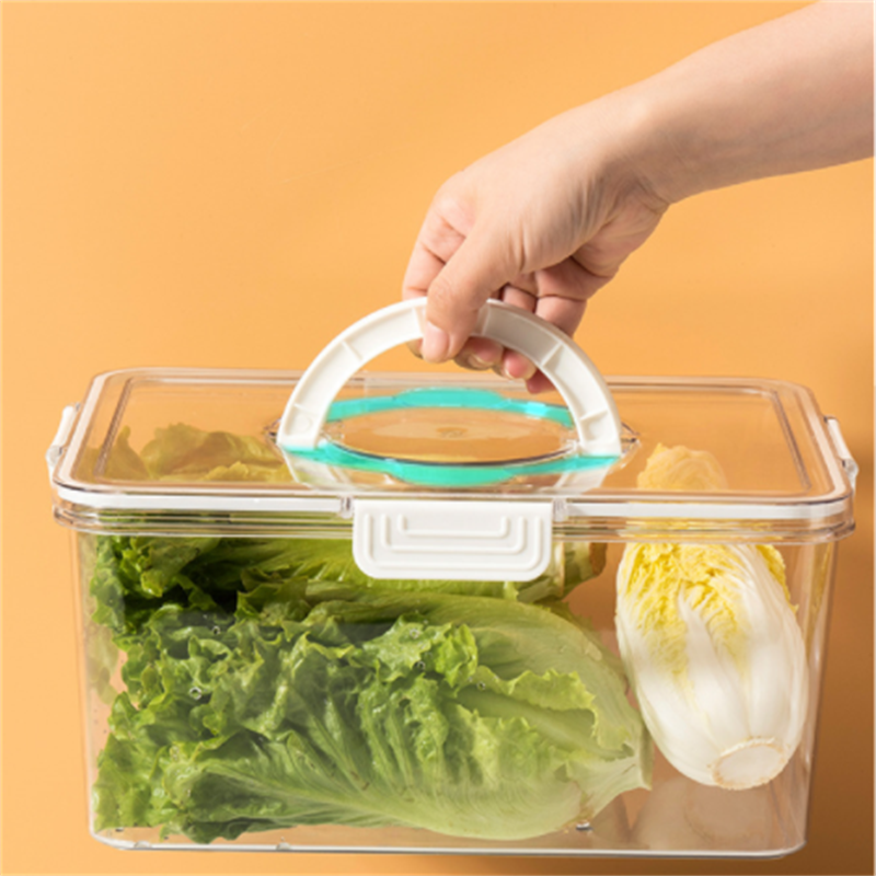 冰箱PET多格子收纳盒手提分隔沥水盒食品级食物蔬菜保鲜盒冰箱冷冻分隔分类保鲜盒详情7