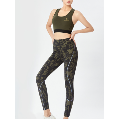 Printed Solid Color Customizable Offset Printing Yoga Pants thumbnail