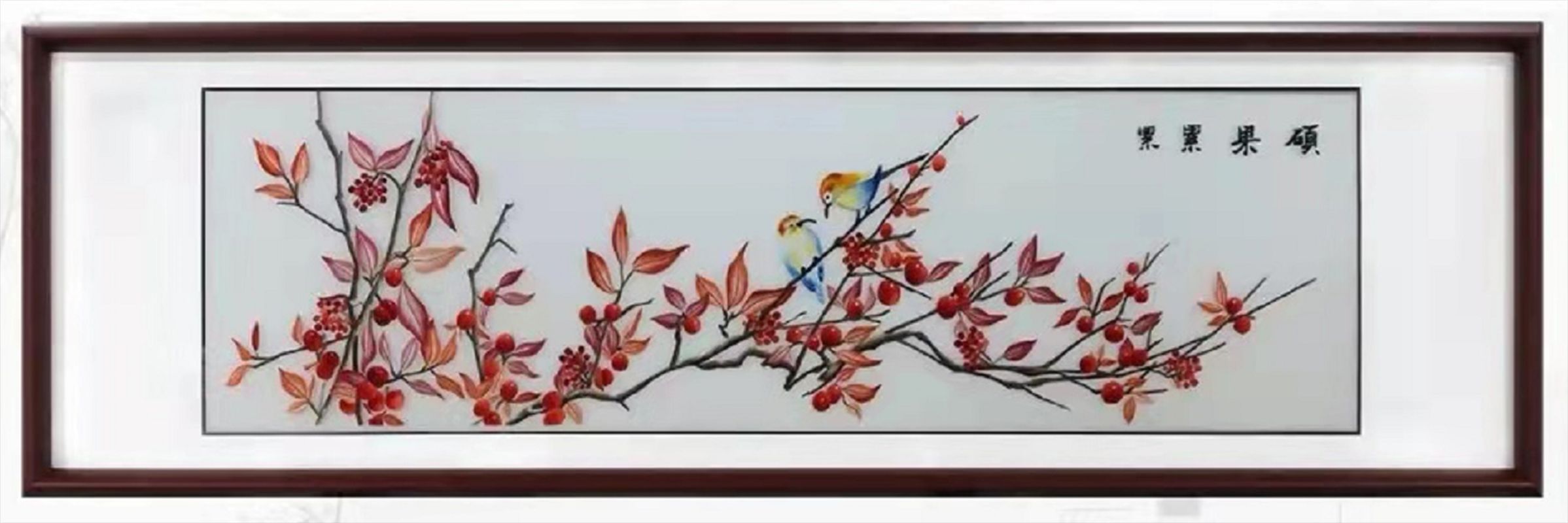 New Chinese Embroidery Finished Bed Paintings Hanging Paintings Boutique Elegant Landscape Flowers And Birds Bedroom Living Room Painting details Picture