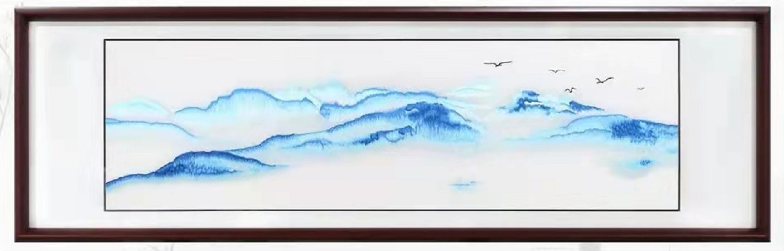 New Chinese Embroidery Finished Bed Paintings Hanging Paintings Boutique Elegant Landscape Flowers And Birds Bedroom Living Room Painting