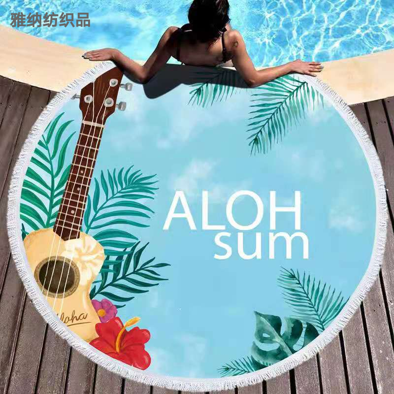 Round beach towel multi flower beach towel thumbnail