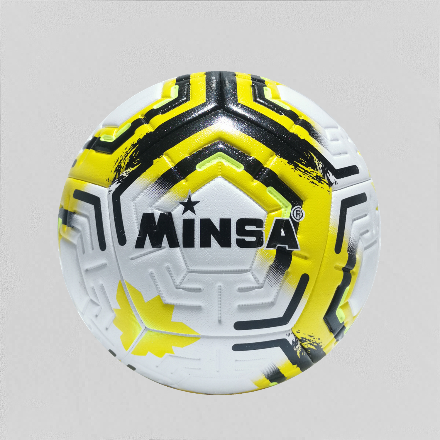 Yiwu Football Factory Direct Sales Minsa Standard 4/5 Selling Football Tpe Material Machine Stitched Football High Elastic Wear-Resistant Foot Feeling Good Adult Students Daily Training Special Football Custom Logo Specification drawing