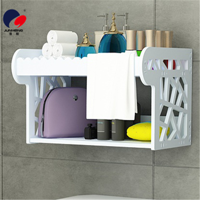 Wall-mounted non-drilling bathroom storage rack, storage rack above washing machine and toilet, floor-standing rack for bathroom and toilet details Picture