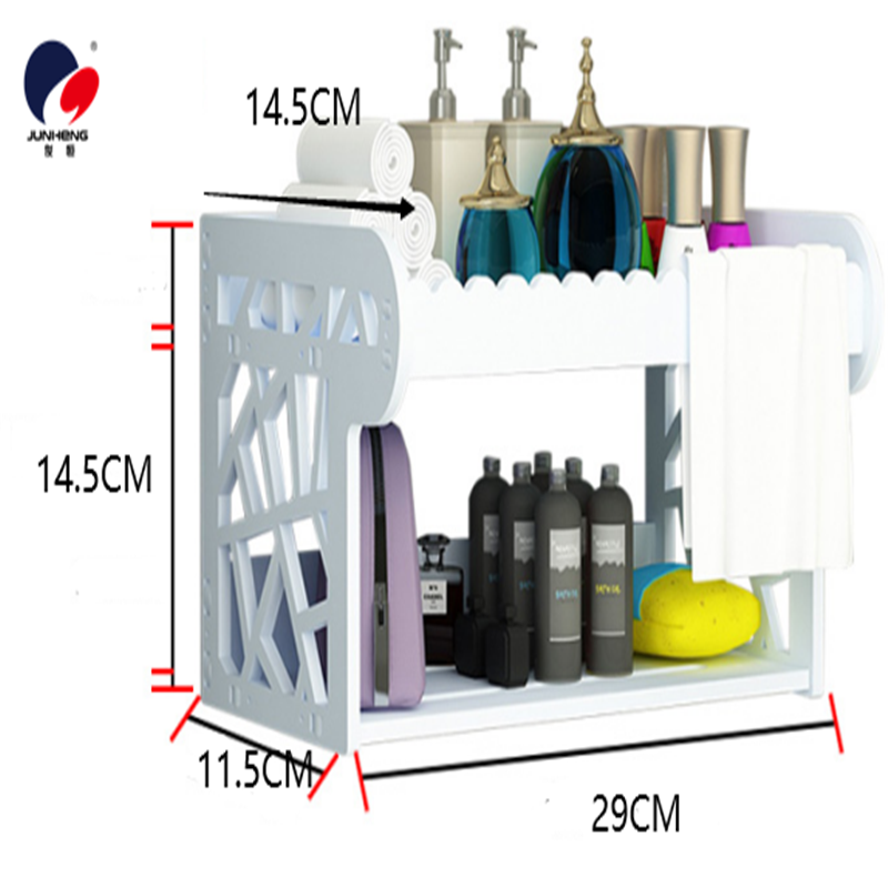 Wall-mounted non-drilling bathroom storage rack, storage rack above washing machine and toilet, floor-standing rack for bathroom and toilet Specification image