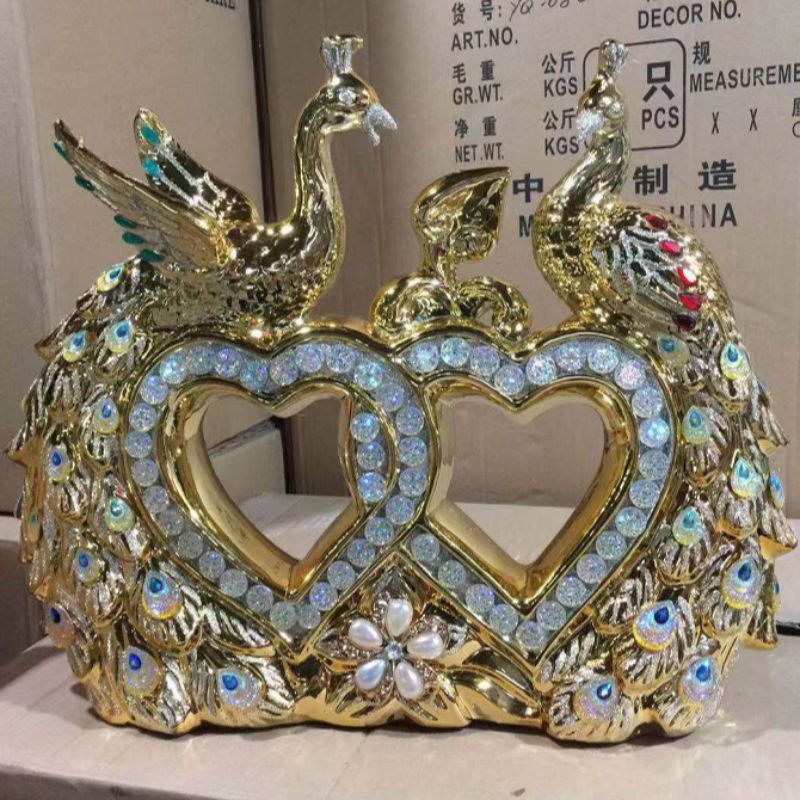 Ceramic art piece Peacock diamond