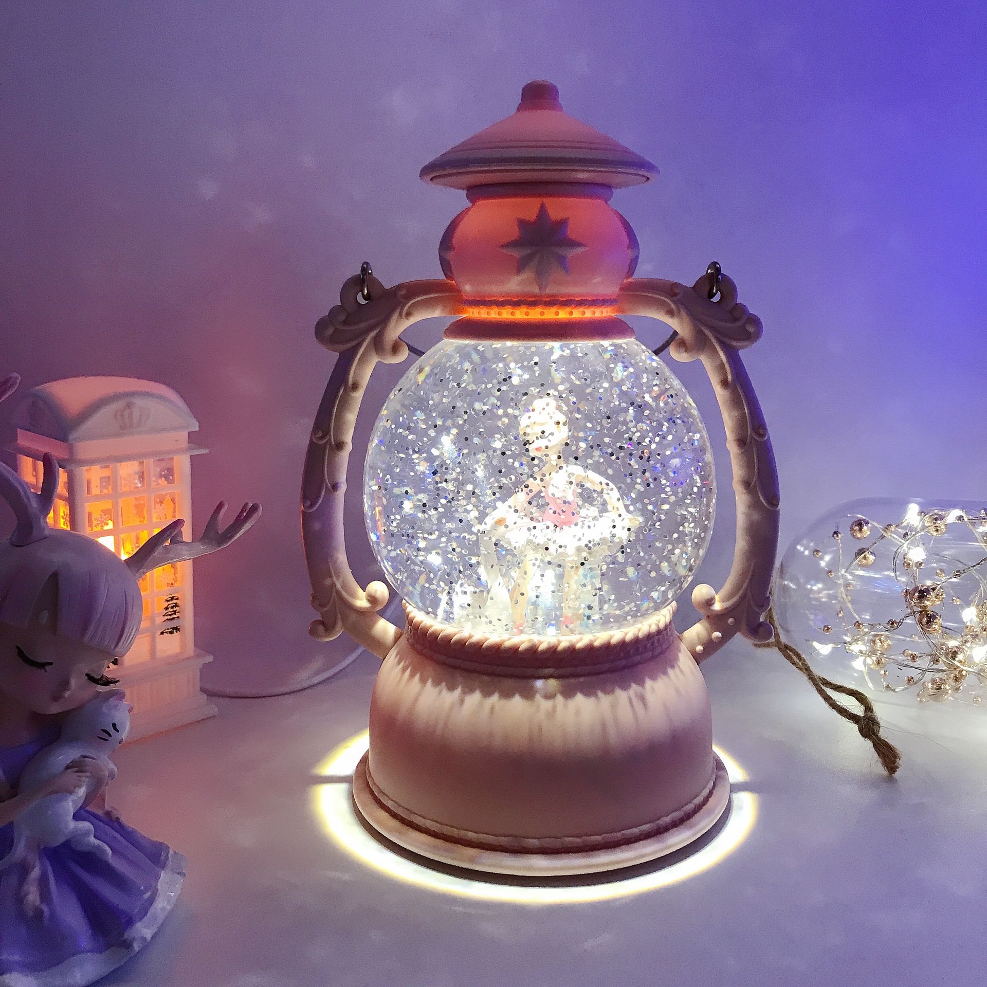 Water Lantern Music Box Automatic Snow To Send Children Birthday Gift Music Box details Picture