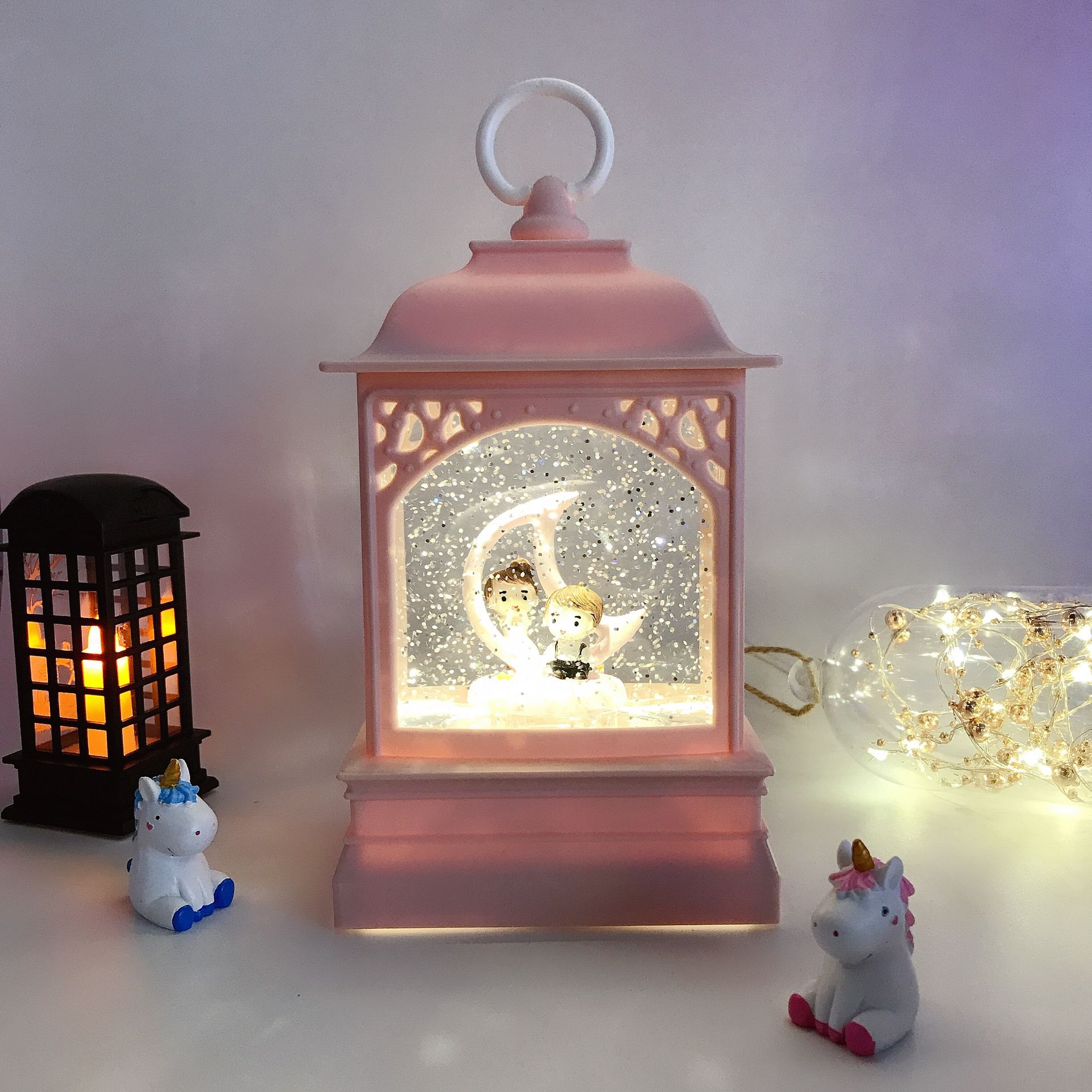 Water and Oil USB Music Snow Lamp - Colorful Glow