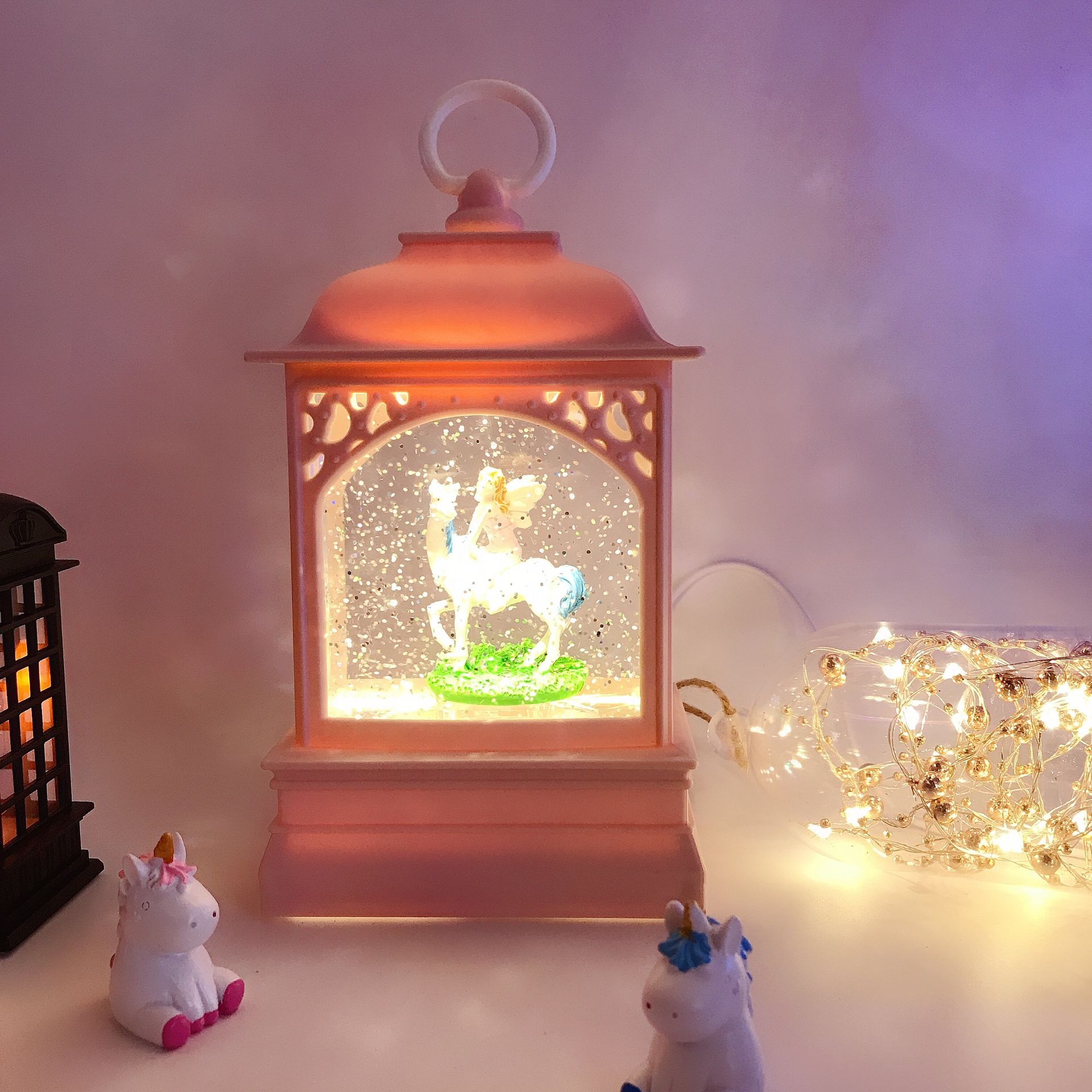 water and oil with usb music snow to send children birthday gift waterflood wind lamp