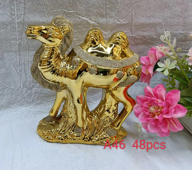 陶瓷工艺品动物骆驼金色详情1